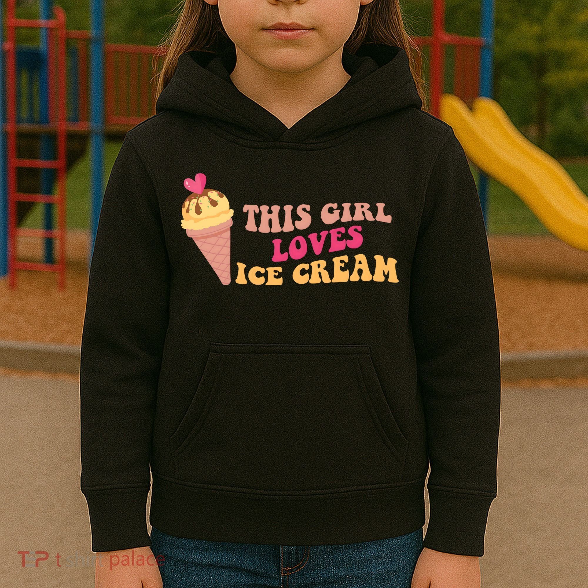 This Girl Loves Ice Cream Cute Gift Kids Hoodie