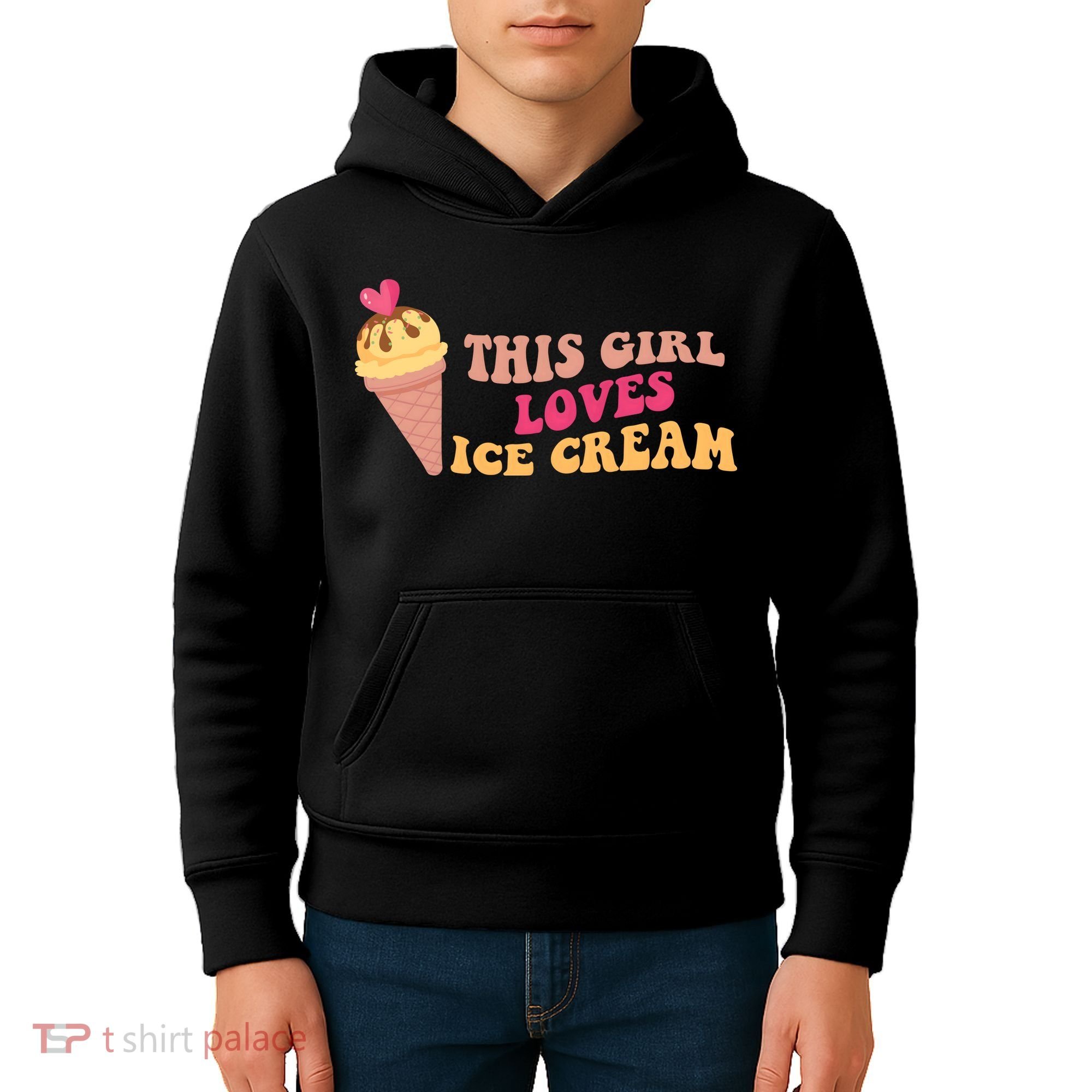 This Girl Loves Ice Cream Cute Gift Kids Hoodie