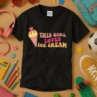 This Girl Loves Ice Cream Cute Gift Kids T-Shirt thumb 3