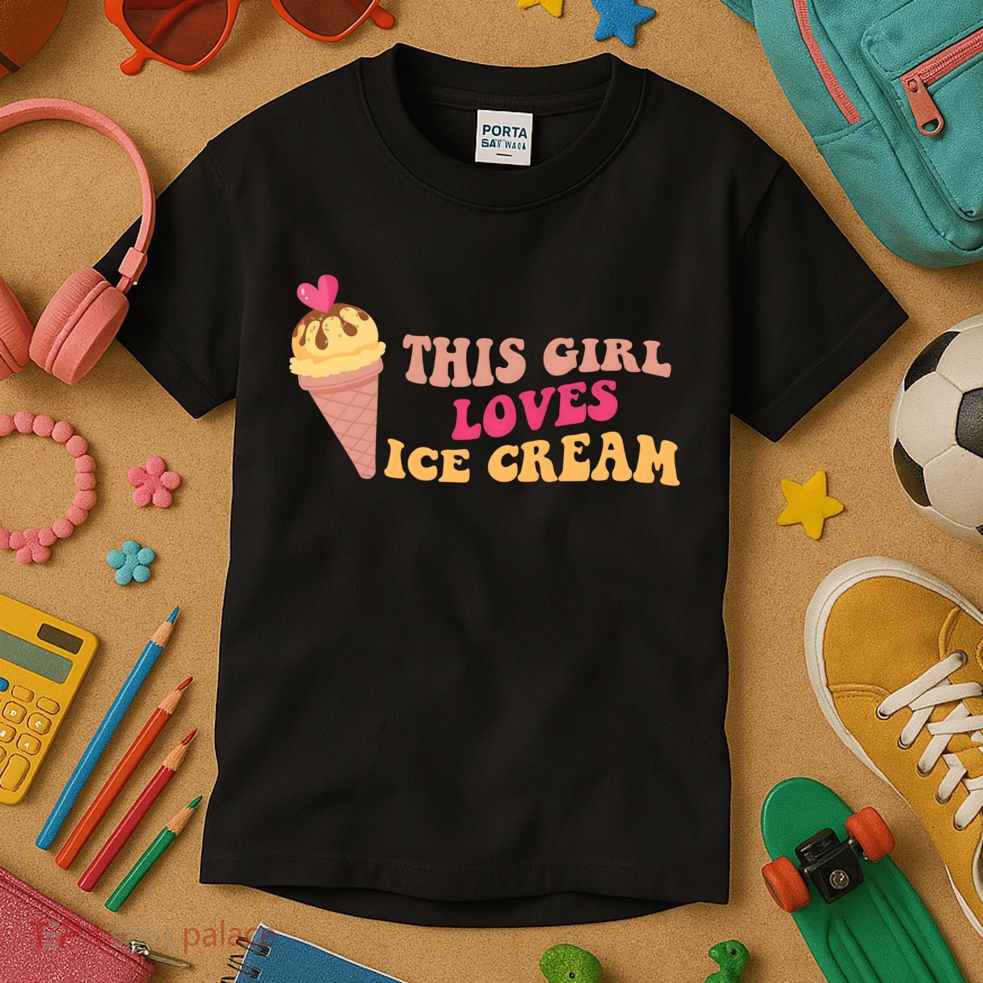 This Girl Loves Ice Cream Cute Gift Kids T-Shirt