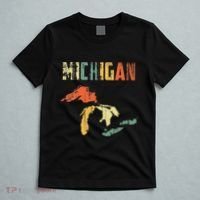 The Great Lakes Largest Water Retro Color Michigan MI Pride T-Shirt thumb 5