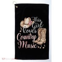 This Girl Loves Country Music Golf Towel thumb 0