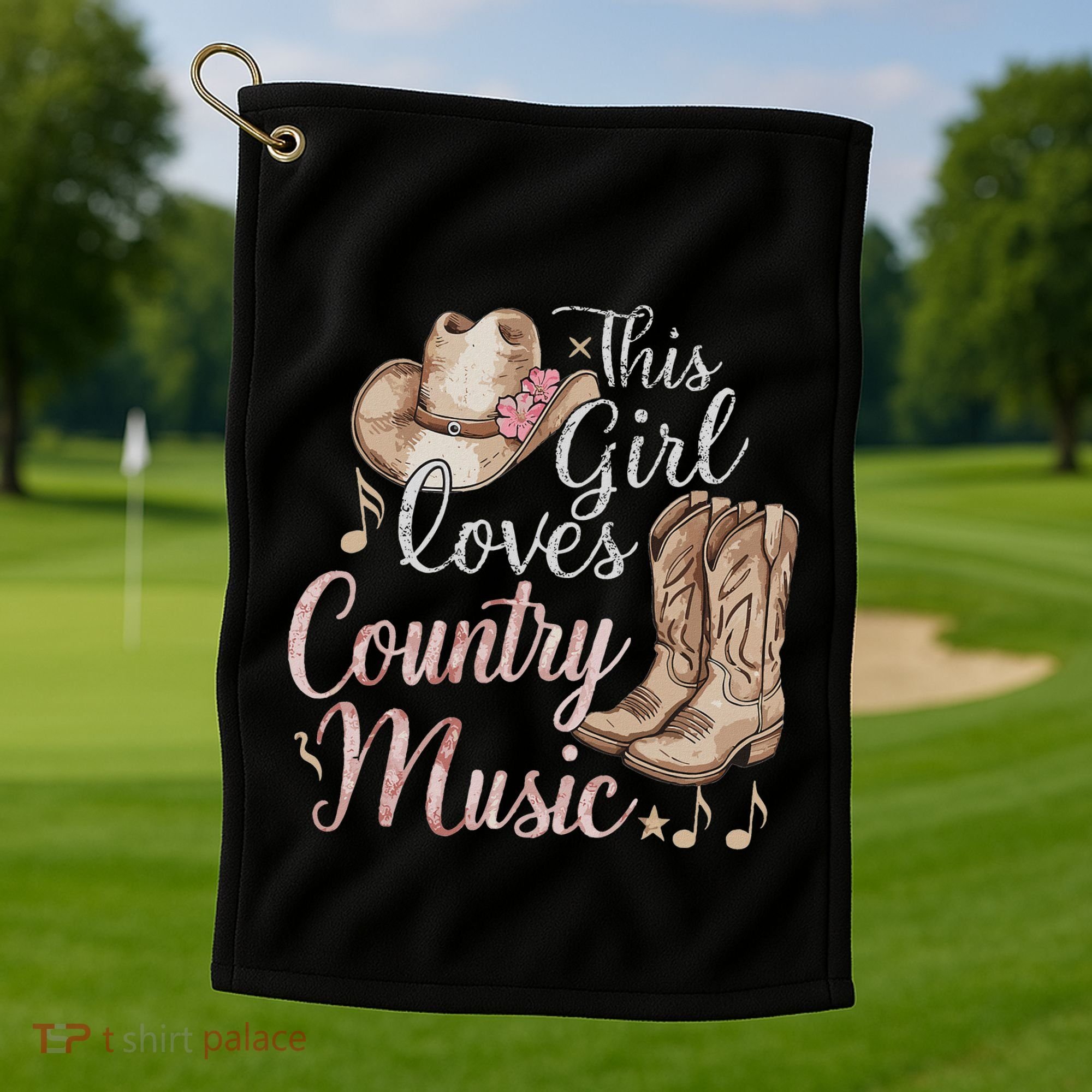 This Girl Loves Country Music Golf Towel