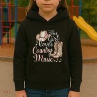 This Girl Loves Country Music Kids Hoodie thumb 3