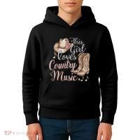 This Girl Loves Country Music Kids Hoodie thumb 4