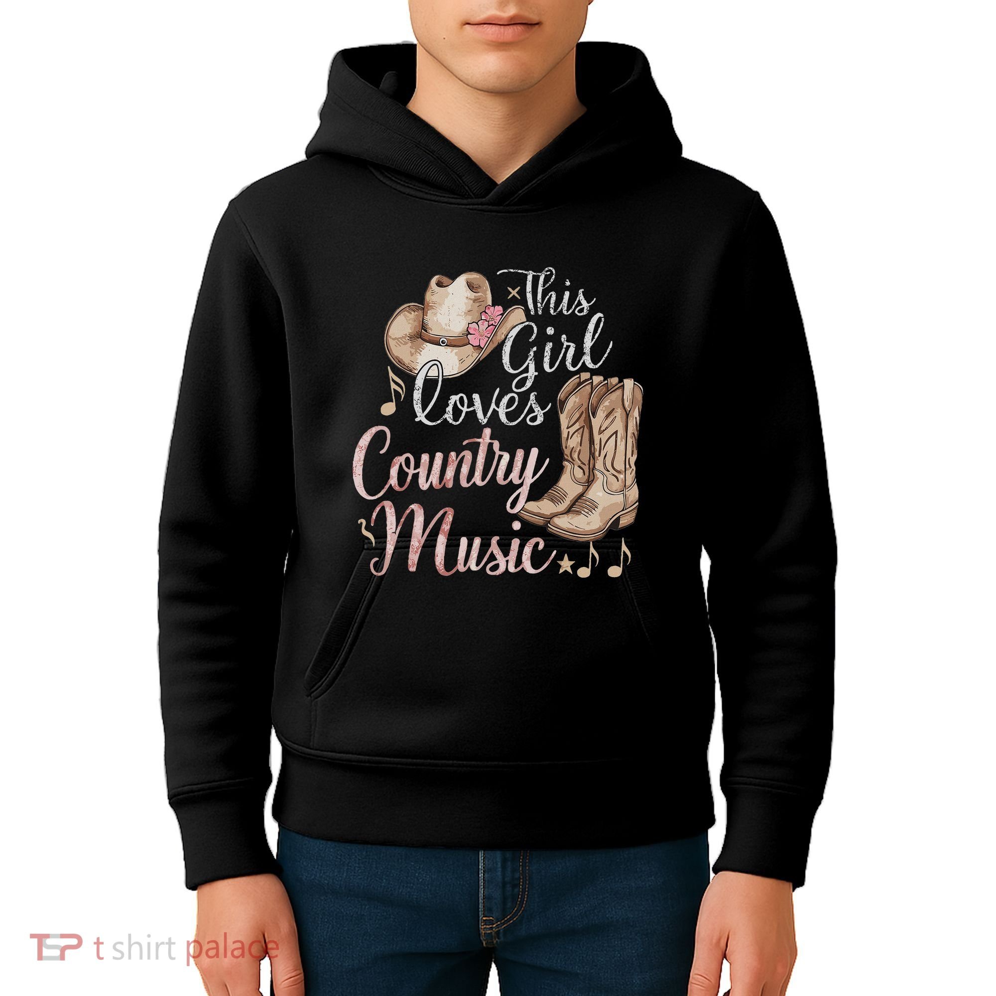 This Girl Loves Country Music Kids Hoodie