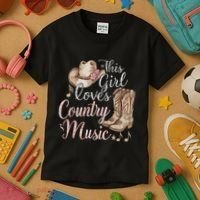 This Girl Loves Country Music Kids T-Shirt thumb 3