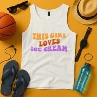 This Girl Loves Ice Cream Retro Cute Tank Top thumb 4