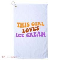 This Girl Loves Ice Cream Retro Cute Golf Towel thumb 0
