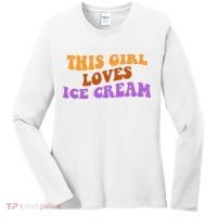 This Girl Loves Ice Cream Retro Cute Women's Long Sleeve Shirt thumb 0