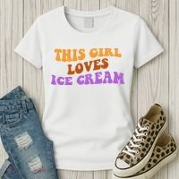 This Girl Loves Ice Cream Retro Cute Women's T-Shirt thumb 3