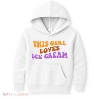 This Girl Loves Ice Cream Retro Cute Kids Hoodie thumb 0