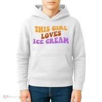 This Girl Loves Ice Cream Retro Cute Kids Hoodie thumb 4
