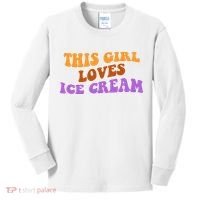 This Girl Loves Ice Cream Retro Cute Kids Long Sleeve Shirt thumb 0