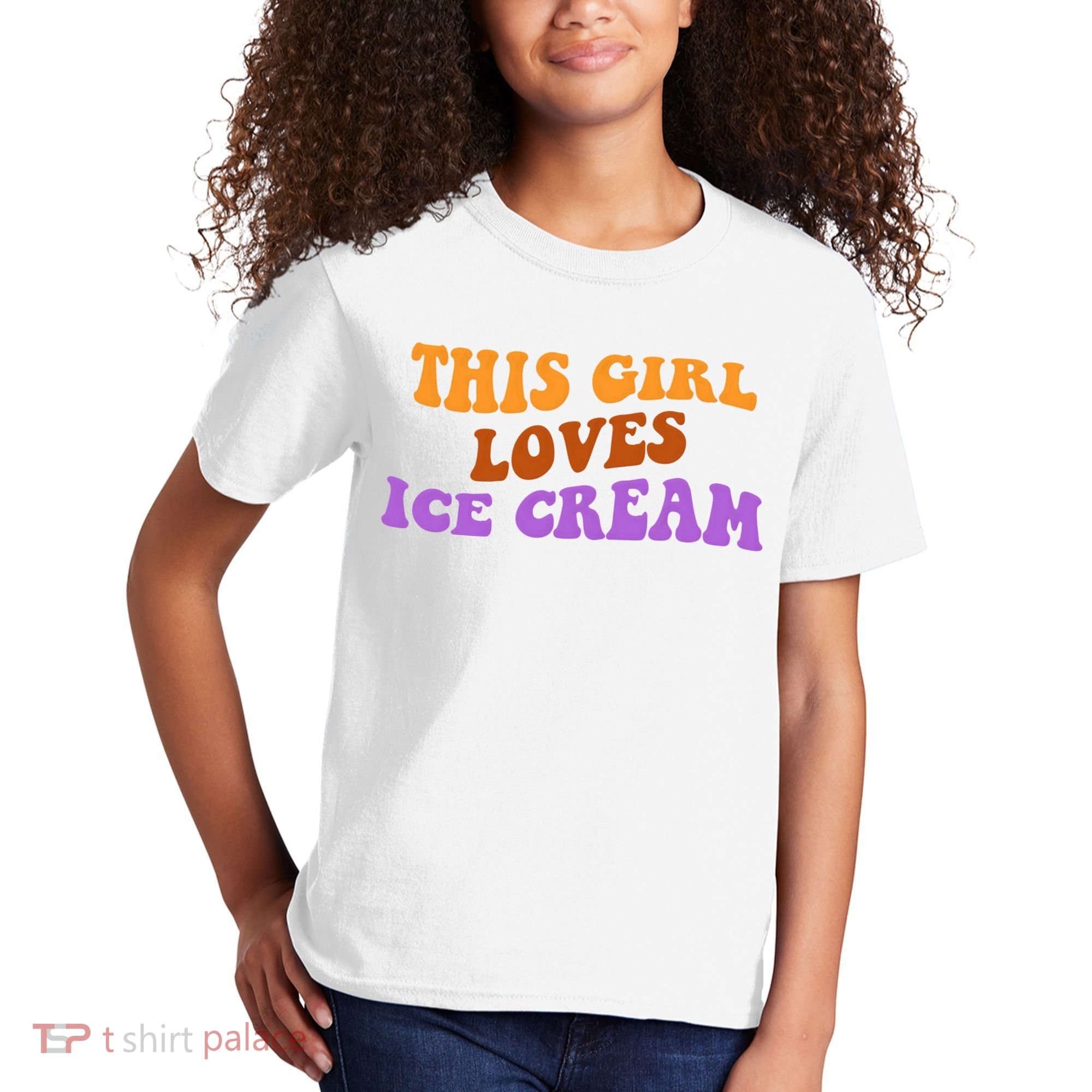 This Girl Loves Ice Cream Retro Cute Kids T-Shirt