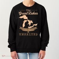 The Great Lakes Shark Free Unsalted Michigan Gift Women's Sweatshirt thumb 0
