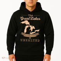 The Great Lakes Shark Free Unsalted Michigan Gift Hoodie thumb 2