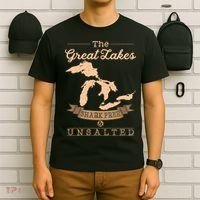 The Great Lakes Shark Free Unsalted Michigan Gift T-Shirt thumb 6