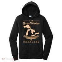 The Great Lakes Shark Free Unsalted Michigan Gift Women's Hoodie thumb 0