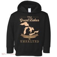 The Great Lakes Shark Free Unsalted Michigan Gift Toddler Hoodie thumb 0