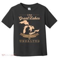 The Great Lakes Shark Free Unsalted Michigan Gift Toddler T-Shirt thumb 0