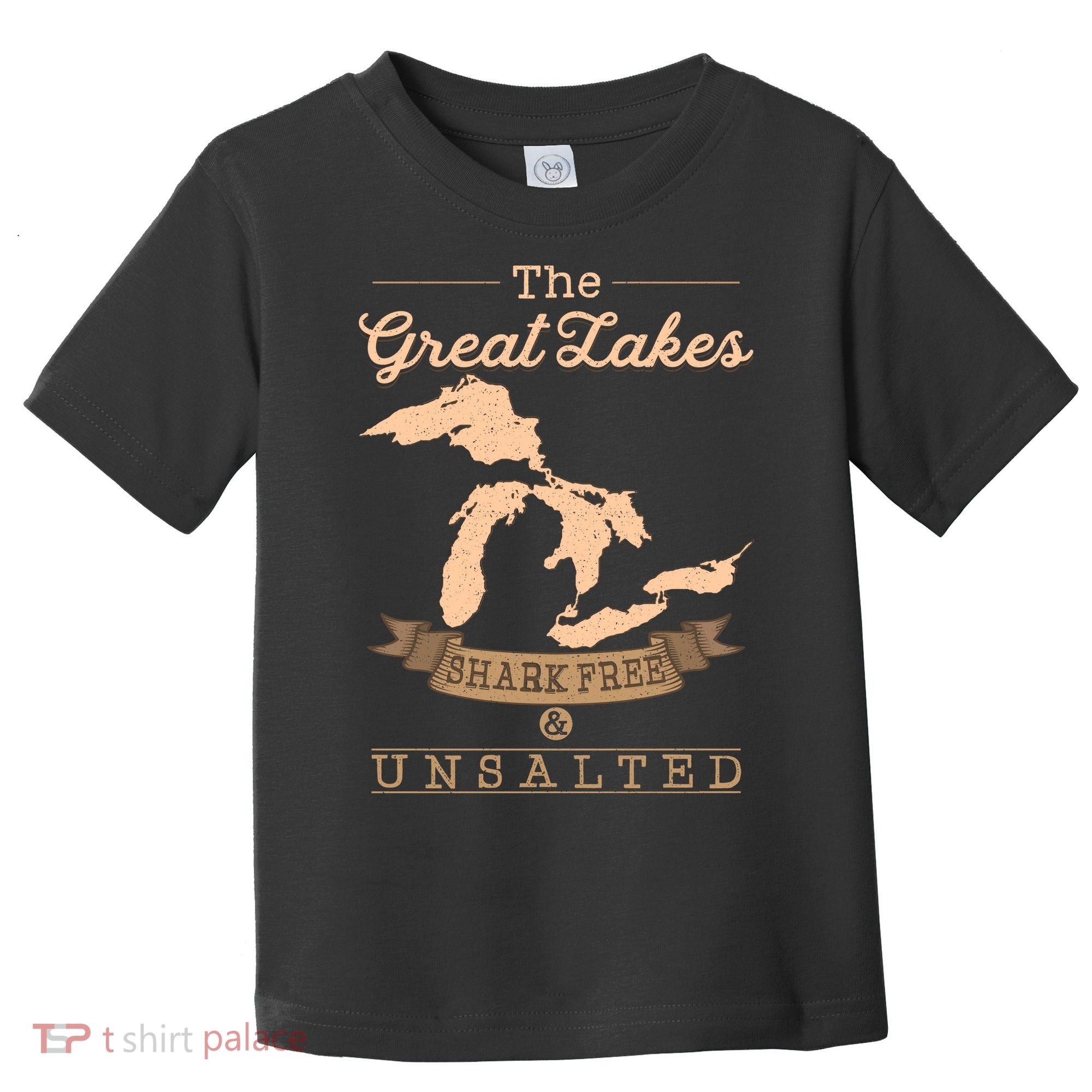 The Great Lakes Shark Free Unsalted Michigan Gift Toddler T-Shirt