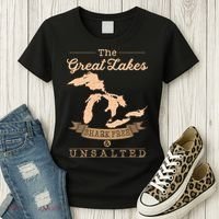 The Great Lakes Shark Free Unsalted Michigan Gift Women's T-Shirt thumb 3