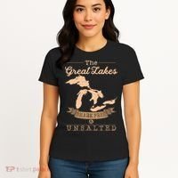 The Great Lakes Shark Free Unsalted Michigan Gift Women's T-Shirt thumb 4