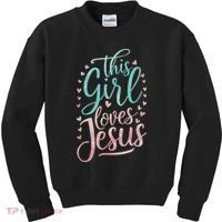 This Girl Loves Jesus Kids Sweatshirt thumb 0