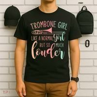 Trombone Girl Like A Normal Girl But Way Louder Trombone T-Shirt thumb 6