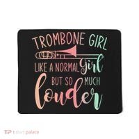 Trombone Girl Like A Normal Girl But Way Louder Trombone Mousepad thumb 0