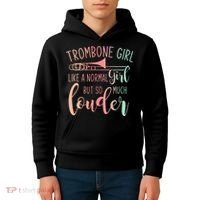 Trombone Girl Like A Normal Girl But Way Louder Trombone Kids Hoodie thumb 4