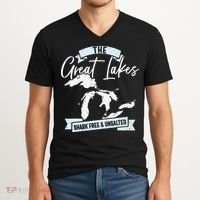 The Great Lakes Michigan Great Lakes Tourist V-Neck T-Shirt thumb 2
