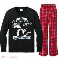 The Great Lakes Michigan Great Lakes Tourist Kids Long Sleeve Plaid Pajama Set thumb 0