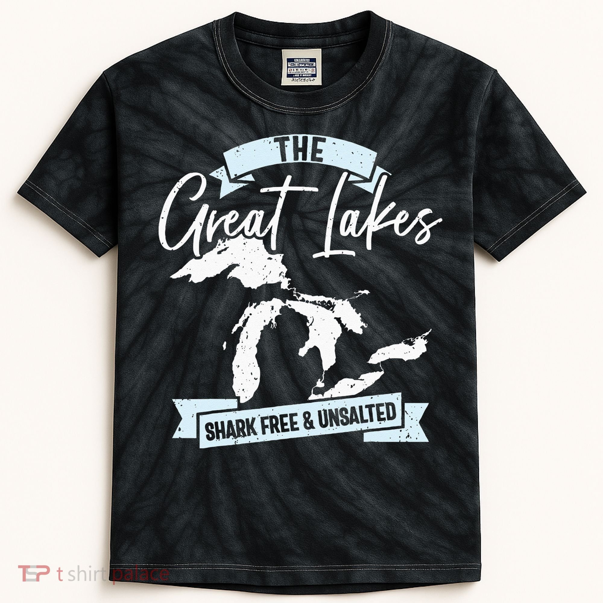 The Great Lakes Michigan Great Lakes Tourist Kids Tie-Dye T-Shirt