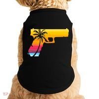 Tropical Gun Lover Firearm Beach Cute Hawaiian Gift Aloha Doggie Tank thumb 0