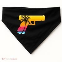 Tropical Gun Lover Firearm Beach Cute Hawaiian Gift Aloha USA-Made Doggie Bandana thumb 0
