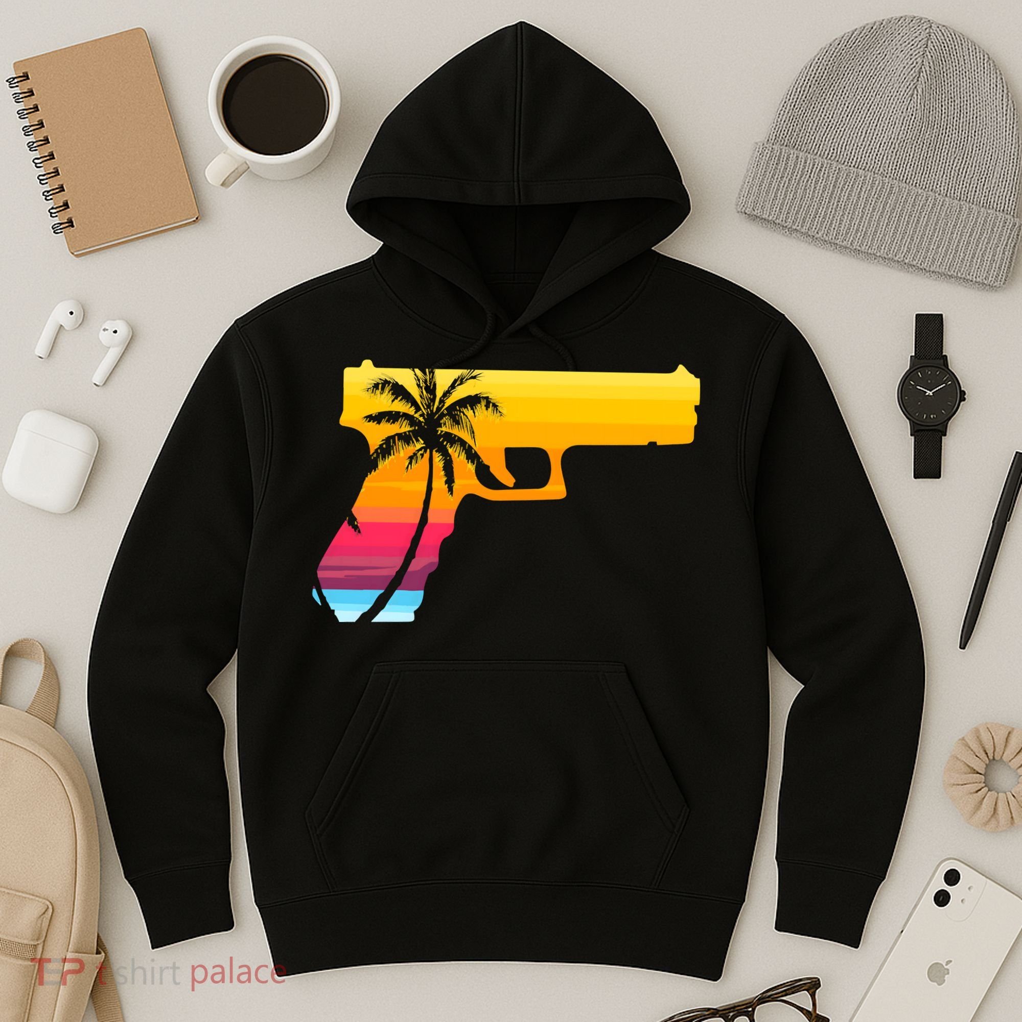 Tropical Gun Lover Firearm Beach Cute Hawaiian Gift Aloha Hoodie
