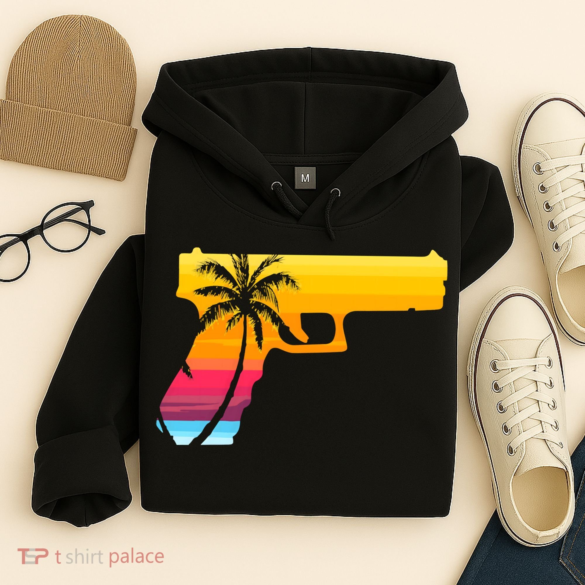 Tropical Gun Lover Firearm Beach Cute Hawaiian Gift Aloha Hoodie