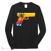Tropical Gun Lover Firearm Beach Cute Hawaiian Gift Aloha Long Sleeve Shirt thumb 0