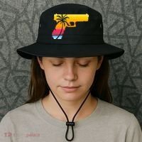 Tropical Gun Lover Firearm Beach Cute Hawaiian Gift Aloha Bucket Hat thumb 3