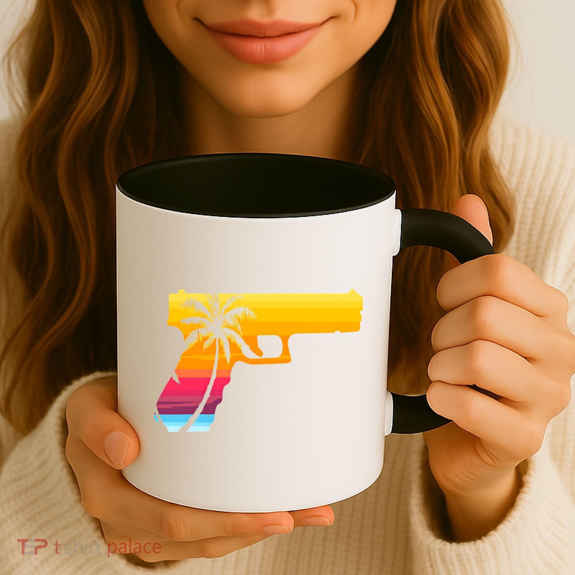 Tropical Gun Lover Firearm Beach Cute Hawaiian Gift Aloha Coffee Mug