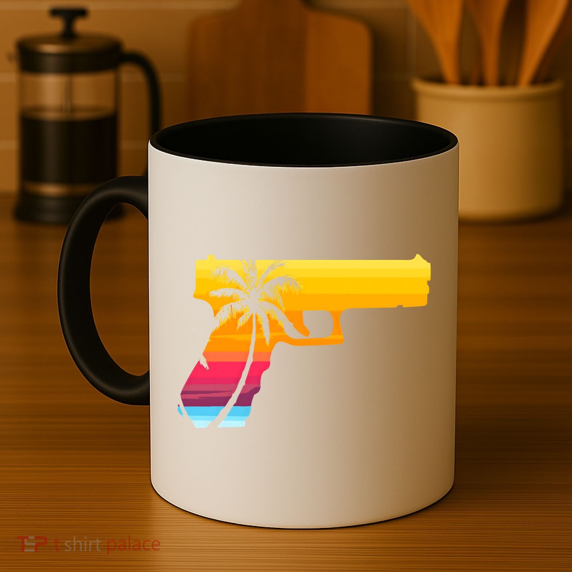 Tropical Gun Lover Firearm Beach Cute Hawaiian Gift Aloha Coffee Mug