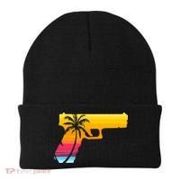 Tropical Gun Lover Firearm Beach Cute Hawaiian Gift Aloha Beanie thumb 0
