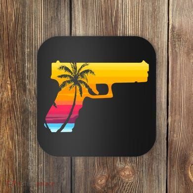 Tropical Gun Lover Firearm Beach Cute Hawaiian Gift Aloha Coaster
