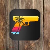 Tropical Gun Lover Firearm Beach Cute Hawaiian Gift Aloha Coaster thumb 0