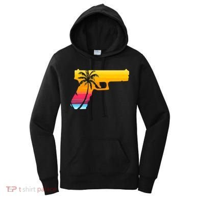 Tropical Gun Lover Firearm Beach Cute Hawaiian Gift Aloha Women's Hoodie