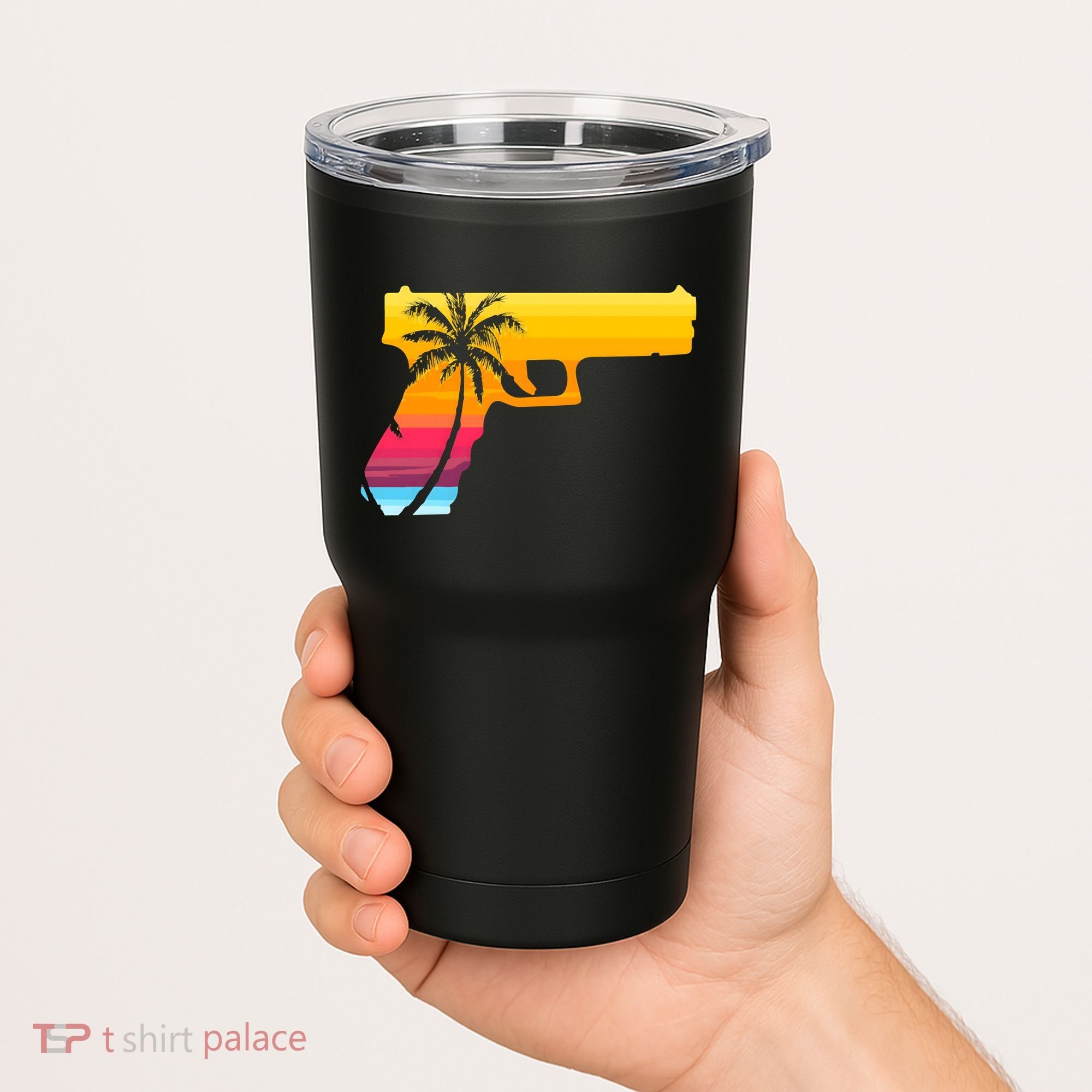 Tropical Gun Lover Firearm Beach Cute Hawaiian Gift Aloha Tumbler