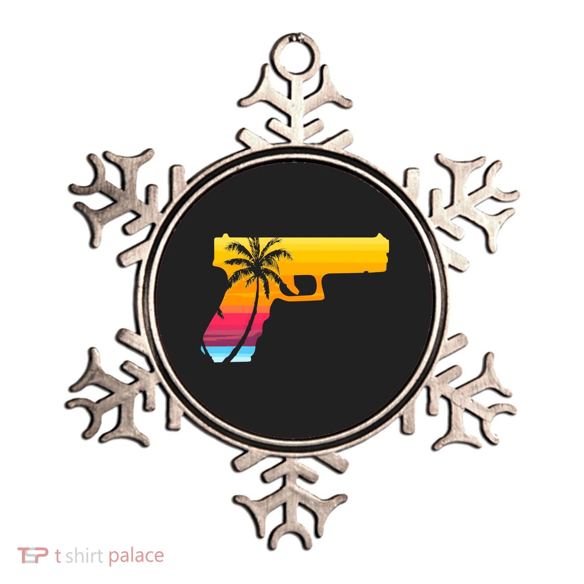 Tropical Gun Lover Firearm Beach Cute Hawaiian Gift Aloha Ornament