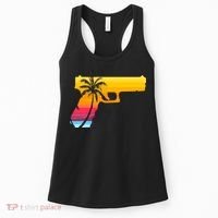 Tropical Gun Lover Firearm Beach Cute Hawaiian Gift Aloha Women's Tank Top thumb 0